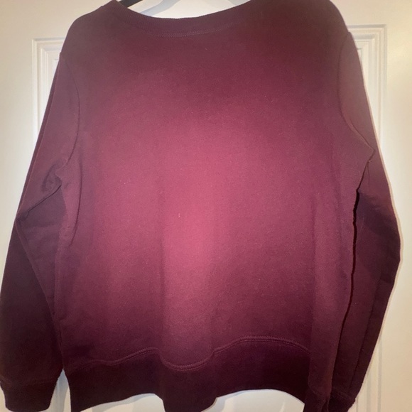 GAP Burgundy Glitter Logo Spellout Pullover Sweatshirt Sweater Large - Picture 3 of 8